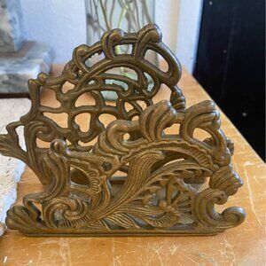 Vintage Brass Ornate Napkin Holder